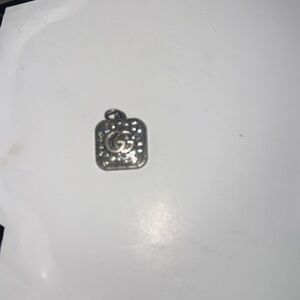 Gucci Silver Square GG Charm with Crystal Accents